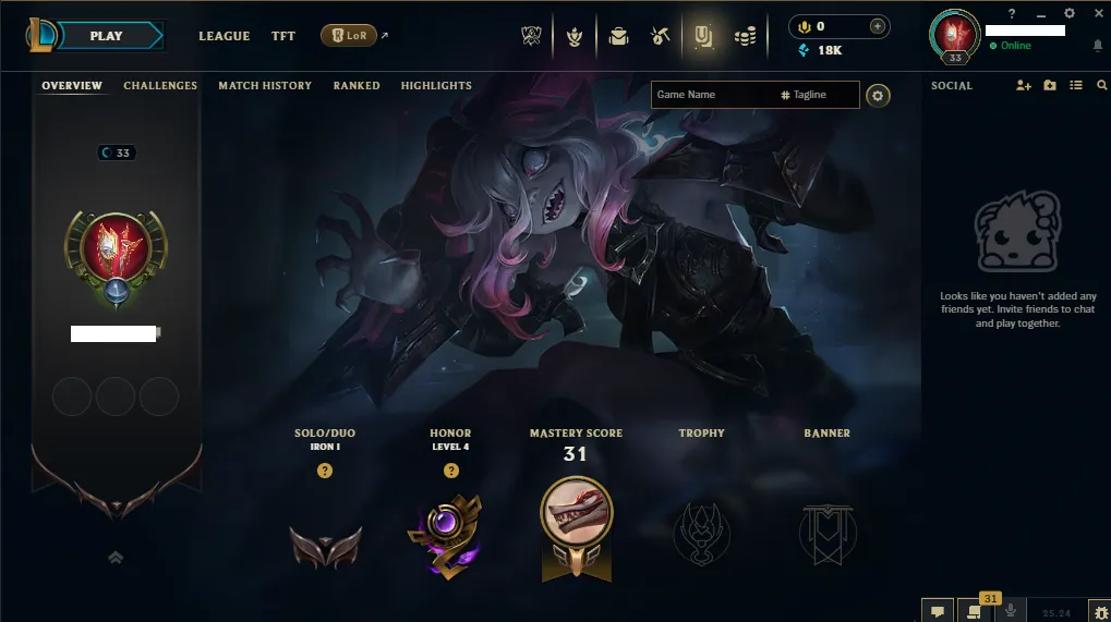 🌎EUW🔥S15⭐️Iron 1 🏆+40 Champions ✅Owend Maque of the black rose elise🏆4 Skins Shard ❄️18k+ BE🔥Honor 4 ✅Unverified Email🚀instant delivery